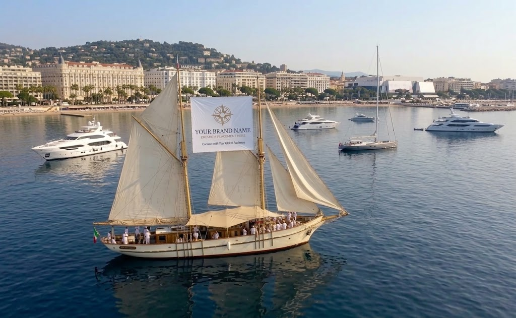 Depuis la Croisette : la marque identifiable de la plage comme des terrasses.